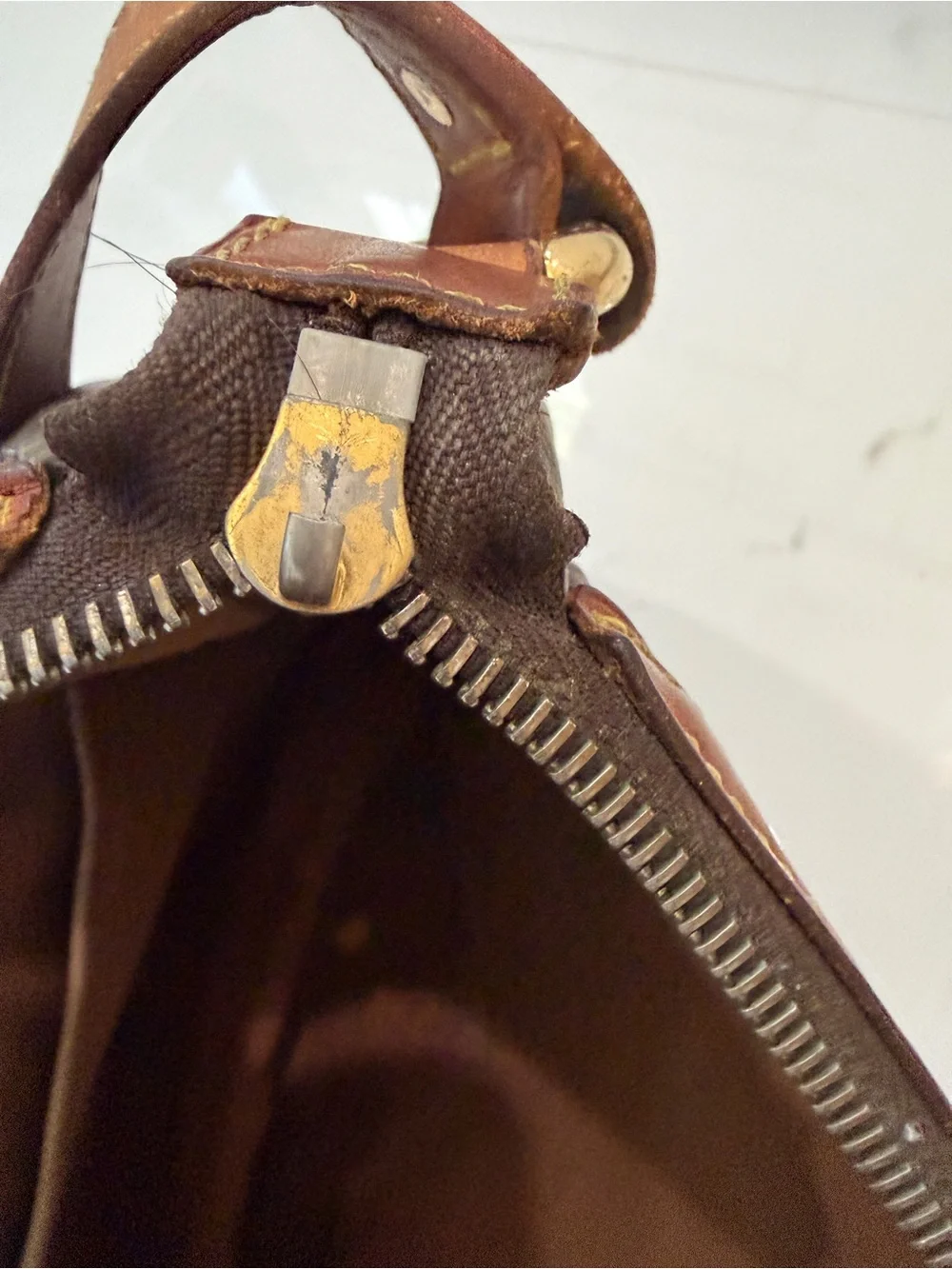 Louis Vuitton Monogram Canvas Hobo Bag with Brown Leather Trim